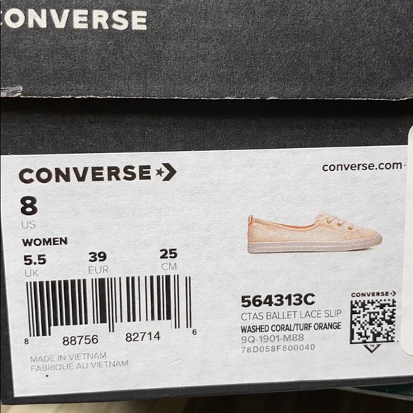 Converse Ctas Ballet Lace Slip Washed Coral W - Picture 8 of 8